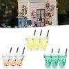 Tnfeeon Dollhouse Cups, Three Miniature Dollhouse Drink Cups for Children for Dollhouse Kitchen for Dollhouse Restaurant for Dollhouse Bar