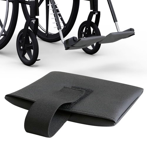 NYOrtho Wheelchair Footrest Sleeves – Set of 2 Non-Slip Footplate Pads for Wheelchairs – Padded Vinyl Cushion Covers with Hygenic Fabric, Easy to Clean, Comfortable & Durable – Made in USA