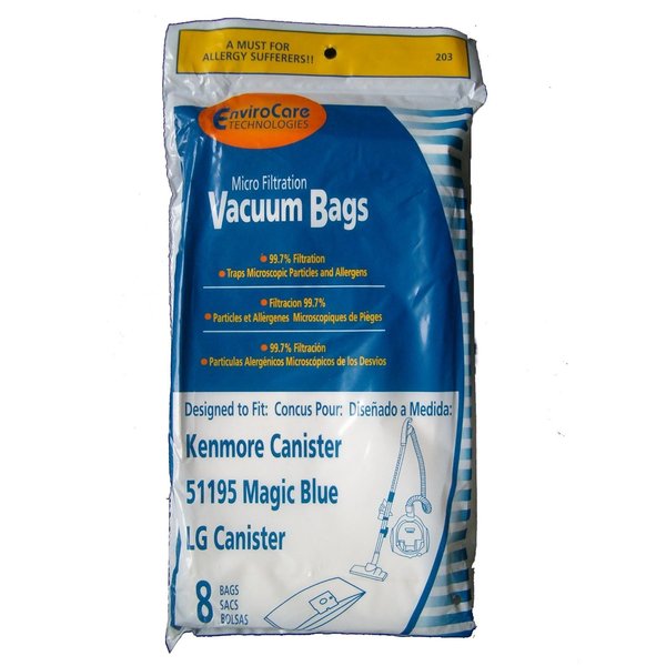 EnviroCare Replacement Vacuum Micro Filtration Vacuum Cleaner Dust Bags Designed to Fit Kenmore Type M 51195 Magic Blue Canisters 16 pack