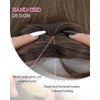 MORICHY Clip in Bangs 360° Bangs Hair Clip Fake Bangs with Long Layered Hair Clip on Bangs for Women Ombre Brown Bangs Clip in Hair Extensions Curved Bangs for Daily Use