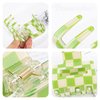 Framendino, 4 Pack Checkered Hair Claw Clips 2" Square Checker Barrettes Medium Cute Hair Jaw Clips Hair Accessories for Women
