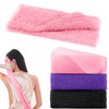 3 Pcs African Exfoliating Net Sponge - 31.5 Inch Loofah Body Scrubber Bath Sponge Back Scrubber for Shower Exfoliating Washcloth Towel Woven for Women Men Skin Smoother Daily Use (Pink,Black,Purple)