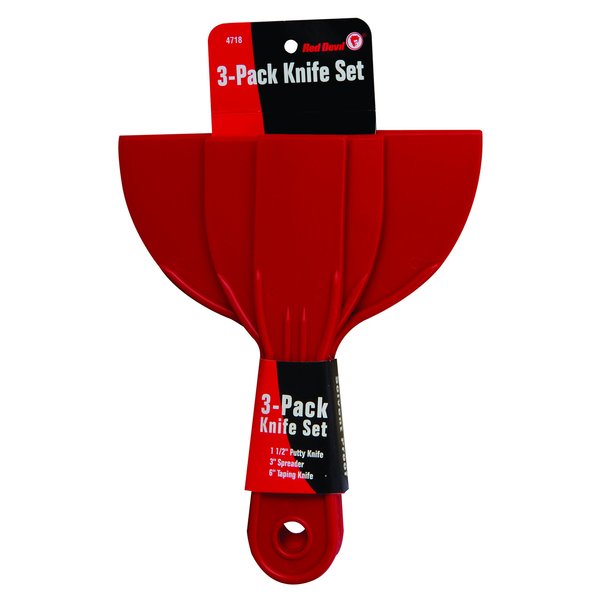 Red Devil 4718 3-Piece Plastic Knife Set, 1-Pack