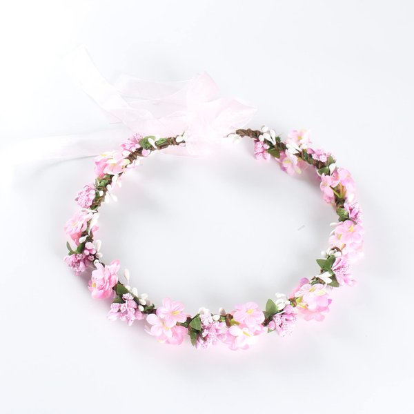 CHANACO Pink Flower Crown, Adjustable Flower Crowns for women, Floral Crown for Wedding, Flower Headband for Baby Shower, Flower Crown for Girls, Flower Girl Headpiece, Boho Flower Headbands for Women