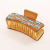 Merbaa Cowgirl Stuff Cowhide Hand Tooled Patch Leather Desert Mirage 3.5" Claw Clip Western Women Hair Accessories for Gifting, Daily Use Easy Hair Styles Claw Clip