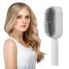 Self-Cleaning Hair Brush - 3D Air Cushion Massager, Airbag Massage Comb, Shaping Comb, Massage Brush, Anti-Static - Unisex, Suitable for All Hair Types (White)