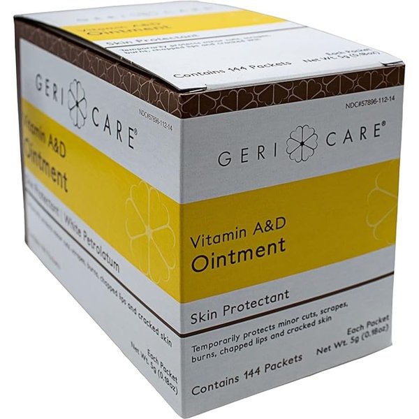 GeriCare Vitamin A&D Ointment | Skin Protectant | 5 Grams (144 Packets)