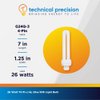 Technical Precision 26W CFL Bulb Replacement for Philips Pl-c/4p 26w/835 USA 7 Inches T4 Twin-Tube Compact Fluorescent Light Bulb - G24Q-3 4-Pin Base - 3500K Standard White - 1 Pack