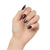 KISS Voguish Fantasy, Press-On Nails, Nail glue included, Hush Rush', Black, Short Size, Coffin Shape, Includes 28 Nails, 2g Glue, 1 Manicure Stick, 1 Mini file