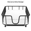 GMFINE Napkin Holder for Bathroom, Metal Guest Towel Napkin Holder Tray for Bathroom, Disposable Paper Hand Towel Holder for Bathroom, 9.4" x 5.5" x 2.2" Inside Size (Black)