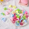 50 Pcs Night Glow Hair Bands Baby Hair Ties for Toddler Girls Elastic Rubber Bands Hair Scrunchies for Toddler Girls Cute Luminous Elastic Heart Rabbit Cartoon Ponytail Holders Hair Accessories