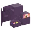Ultimate Guard Flip 'n' Tray 80+, Deck Case for 80 Double-Sleeved TCG Cards +Dice Tray, Purple, Independent Magnetic Closure & Microfiber Inner Lining