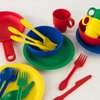 KidKraft 27-Piece Primary Colored Cookware Set, Plastic Dishes and Utensils for Play Kitchens, Gift for Ages 18 mo+