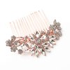 Hapibuy Rose Gold Clear Crystal Bridal Wedding Hair Comb Wedding Headpiece Hair Pins