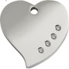 Stainless Steel with Swarovski Zirconia Heart Pet Id Tag - Medium