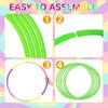 WinnerWhy 2 Pcs Toy Hoop Exercise Hoop Detachable Adjustable Plastic Hoop Playground Equipment for School Colored Hoop Circles Exercise Ring for Teens Dog Agility Equipment (Green,20 Inch)
