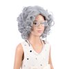 Ufindcos Old Lady Wig Gray Curly Wig for 100 Days of School Short Curly Grandma Granny Costume Wig