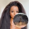 HD Lace Front Wigs Human Hair Pre Plucked 200 Density Bleached Knots for Black Women,Kinky Straight Human Hair Wig with 4C Curly Edge Baby Hair(12", 13x4 HD Lace Frontal Wig)