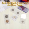 200-Pack 2.5 x 2.5 Inch Double-Pocket-Coin-Flips - Coin Pocket Holders, Unplasticized Coin Sleeves, Vinyl Coin Collection Holder for Long Term Coin Storage, Safety Coin Flips, Vinyl Coin Flips