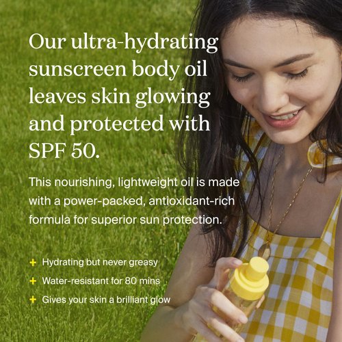Supergoop! Glow Oil - 5 fl oz - SPF 50 PA++++ Vitamin E Body Oil + Broad Spectrum Sunscreen Protection - With Marigold, Meadowfoam & Grape Seed Extracts