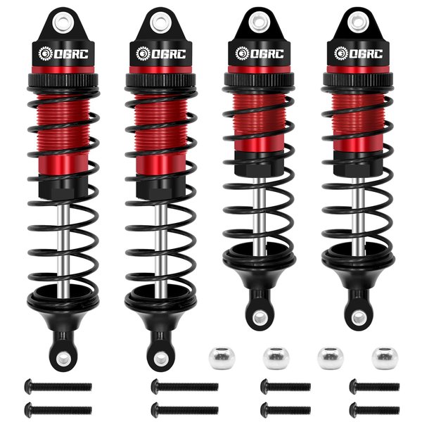OGRC Oil Shock Absorber RC Shock Absorber Damper Set for Traxxas Slash 2WD Hoss Rustler 4X4 VXL Slash 4X4 Bandit Nitro Stampede 1/10 Upgrades Parts Replace of 5862 (Black Red)