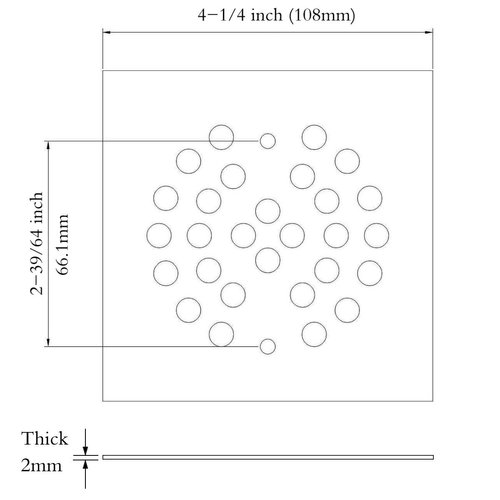 TRUSTMI 4-1/4 Inch Screw-in Shower Drain Cover Replacement Square Floor Drainer Grate,Brushed Gold