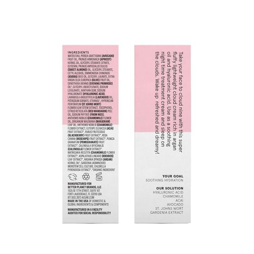 Acure Seriously Soothing Cloud Cream - Hydrating Night Cream for Normal to Dry Sensitive Skin, Facial Moisturizer for All Skin Types, Enriched with Argan Extract & Hyaluronic Acid,100% Vegan - 1.7 oz