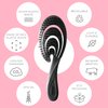 Ninabella Organic Detangling Hair Brush for Women, Men & Children - Does not Pull on Hair - Hair Straightening Brushes for Straight, Curly & Wet Hair - Unique Wave Hairbrush Black