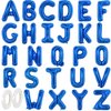 TONIFUL 16 Inch Blue Letter A-Z Balloons,Custom Phrase Mylar Foil Alphabet Letter DIY Personalized Phrase Banner for Birthday Anniversary Celebration Graduation Party Supplies Decoration (26 Pieces)
