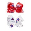 Girl Hair Clip Hair Bows Grosgrain Ribbon Hair Bow Hair Accessories for 4th of July 2 Pack ZFJ24… (Five-pointed Star Set)