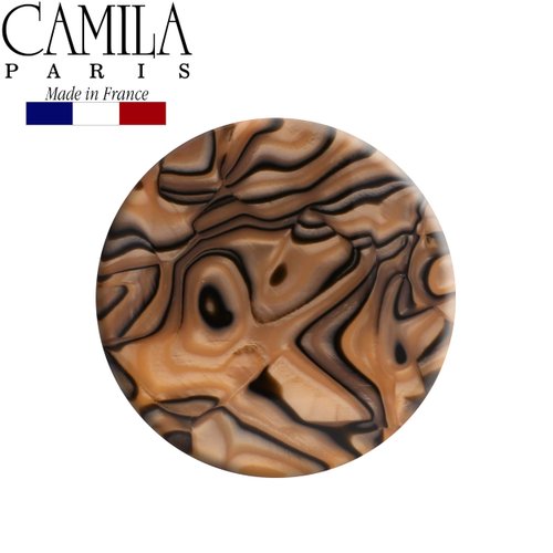 Camila Paris CP2965 French Hair Ponytail Holders Ties, Round, Handmade, Rose, Strong Hold Grip Elastic Band Hair Clips for Women, No Slip and Durable Styling Girls Hair Accessories, Made in France