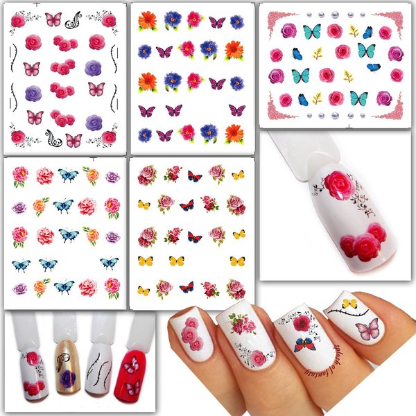 Bright Water Transfer Tattoo Stickers /LD1/- Flowers