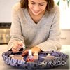 Lay-n-Go Nail Spa Drawstring Cosmetic Acrylic Nail Polish Holder, Organizer & Toiletry Bag for Travel, and Daily Use with a Durable Patented Design, 18 inch, Violet Fem (Purple)
