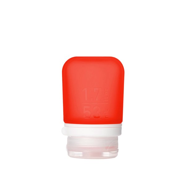 humangear GoToob+ (Small) | Refillable Silicone Travel Bottle | Locking Lid | Food-Safe Material | Red, Small (1.7 fl.oz; 53ml)
