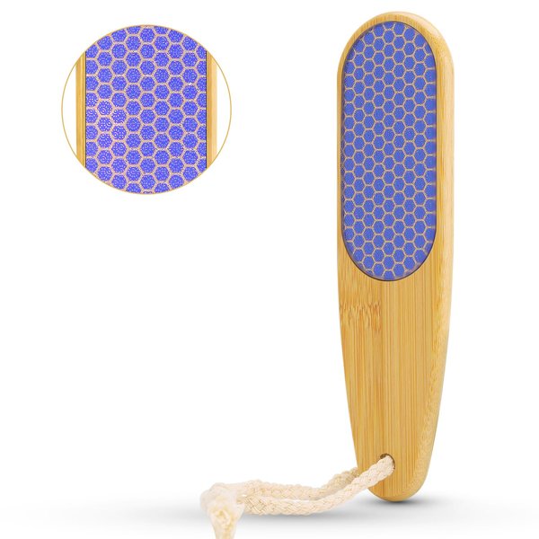 Nano Glass Foot File, Foot Rasp with Bamboo Handle Foot Scrubber Callus Remover Pedicure Foot Care to Remove Callus, Dead Skin and Cracked Heels - Bamboo