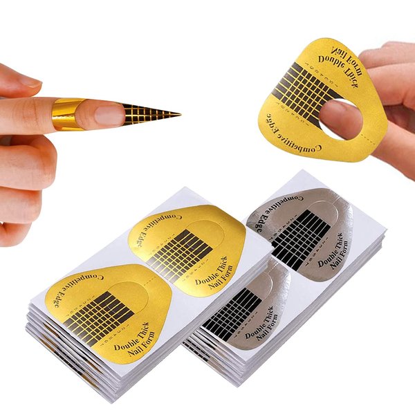ZBX 200 Pcs Acrylic Nail Forms Sticker, Thick Nail Art Tips Extension Forms, Nail Extension Tips for Beauty and Salon Nail Art Accessories
