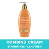 OGX Strength & Length + Golden Turmeric Anti-Frizz Air Dry Hair Cream with Coconut Milk to Nourish Hair, Leave-In Moisturizing Hair Treatment to Smooth Frizzy Hair, 6 oz