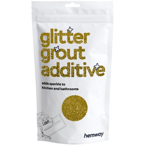 Hemway Glitter Grout Additive add Sparkle to Mosaic Tiles, Bathrooms, Wet Rooms, Kitchens, Tiled Based Rooms and Cement Based Grouts 100g / 3.5oz - Gold