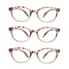 OLOMEE Reading Glasses Women Men Readers 1.25 Small Round Eyeglasses for Reading with Comfortable Spring Hinge Lightweight 3 Pack