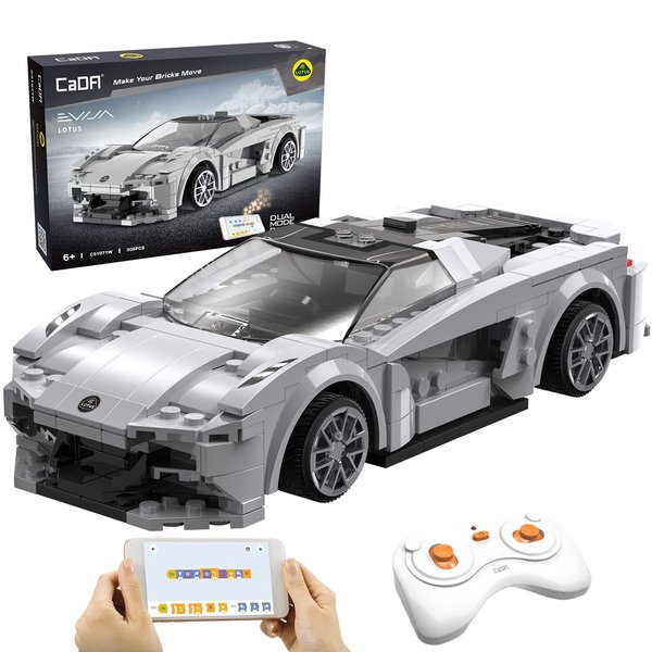 STEM Building Toys for 6 8 9 10+ Year Old Boys, Remote Control Car Blocks Kits with Programmable APP, Sports RC Building Toys, 295 Pcs Model Car Birthday for Kids Age 8+… (Silver Lotus)