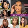 DÉBUT Chocolate Brown Lace Front Wigs 4x4 HD Lace Closure Wigs Human Hair Short Bob Wigs for Women Pre Plucked 13inch Lace Front Natural Hairline with Baby Hair 8 Inches