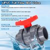 1 1/2" UPVC Full Flow Ball Valve Double True Union Ball Valve with Full Port Socket Slip Water Shut-Off Valve, EPDM o-Rings, And Reversible PTFE Seats for Swimming Pool, Irrigation(1, 1 1/2")