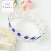 Fairyu Crowns and Tiaras Baorque Silver Rhinestone Vintage Bride Wedding Crowns Royal Birthday Crown Cake Topper Costume Headband Tiara for Women and Girls (Silve&Blue)