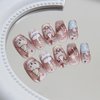 30Pcs Cartoons Puppies Dogs Press on Nails for DIY Manicure Glossy Cat Eye Acrylic Short Square False Nails Gel Glue on Nails Happy Birthday Fake Nails Stick on Nails for Women Girls Cute Dogs Design