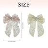 2 PACK Floral Hair Bows Clips for Women Girls,Big Pearl Hair Bow Clip with Tail, Flower Bowknot Hair Barrettes Apricot Ribbon Hair Accessories for Hair Bride Wedding