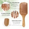 JDY Brush Bamboo Hair Brush &Shampoo Brush for Hair Growth and Dandruff Removal Wooden Shower Scalp Massager Wide Tooth Comb Scalp Scrubber or Women Men Wet Dry Hair Care