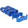 6AN Hose Separator Clamp Aluminum Fuel Line Mounting Clamp Divider Hose Fitting Adapter Fit for 3/8 Fuel Line, Oil Line, Brake Line, Water Pipe and Gas Line,Blue,4pcs