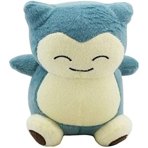 Snorlax Stuffed Animal Figure, Floppy Soft Doll Inspired by Video Game Character, Collectible Toy