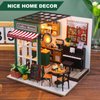 DIY Miniature Dollhouse Kit , DIY Handmade Crafts for Adults, Wooden Mini Craft Coffee Shop, Mini House Building Kit, Book Nook Kit，Diy Booknook Kit, Tiny House Christmas Décor, Christmas Decoration Dollhouse