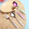6 Pieces Toddler Utensils Kids Rainbow Silverware Stainless Steel Toddler Forks and Spoons Set, Metal Childrens Safe Flatware Child Cutlery Set, Dishwasher Safe